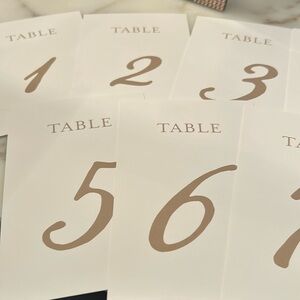 Number Table Cards